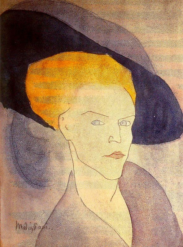 Амедео Модильяни. Женщина в синей шляпе