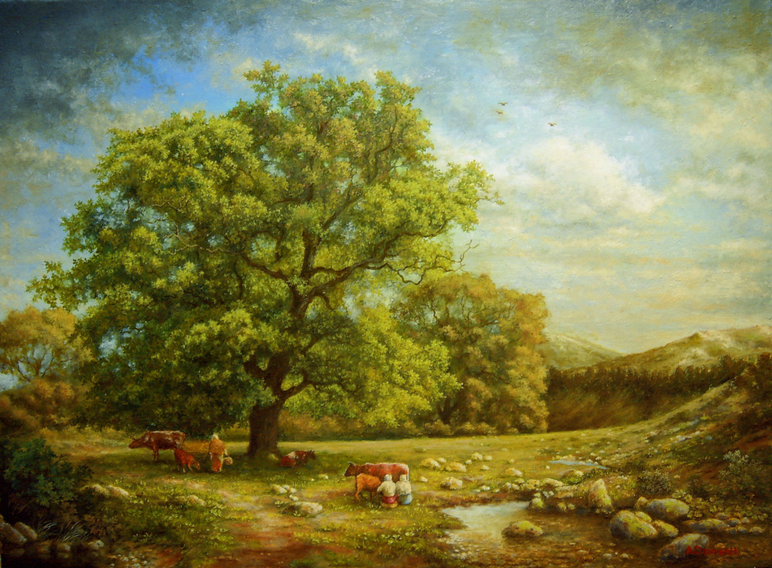 Андрей Доманин. Пейзаж с ручьем