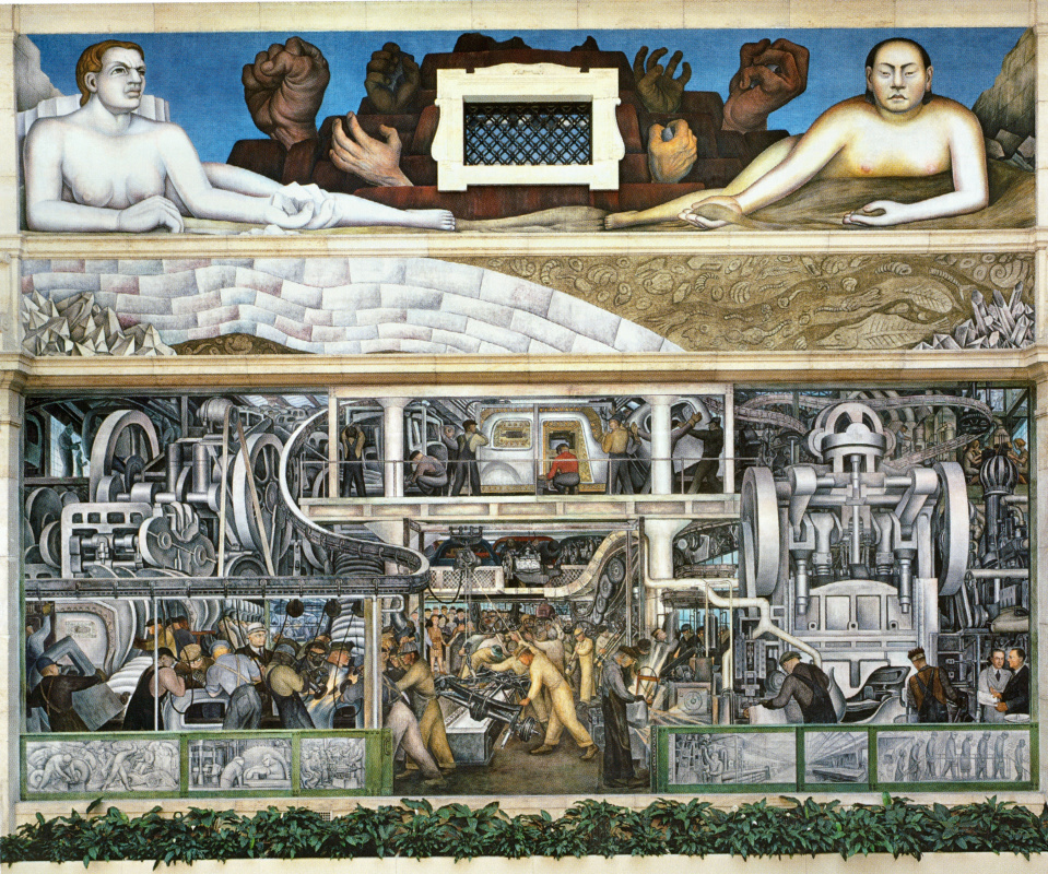 Диего Мария Ривера. Фрагмент фрески на южной стене Детройтского института искусств