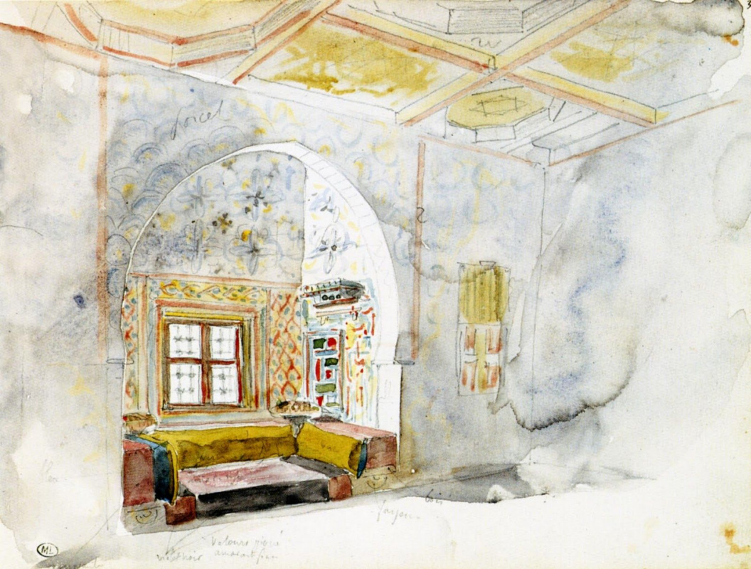 Эжен Делакруа. Комната с нишей во дворце султана Мекнеса