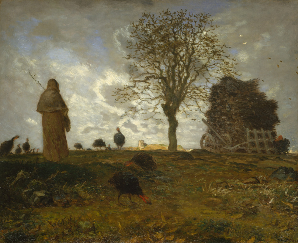 Жан-Франсуа Милле. Осенний пейзаж с пасущимися индейками