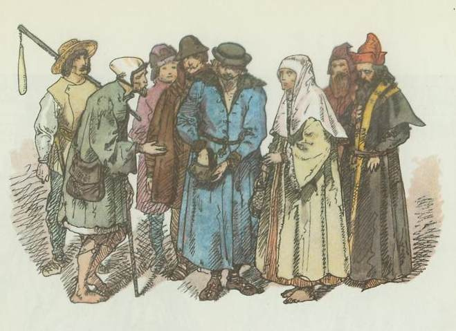 Ян Матейко. Польские крестьяне 1447 - 1492. "Польская одежда, 1200 - 1795 г.г."
