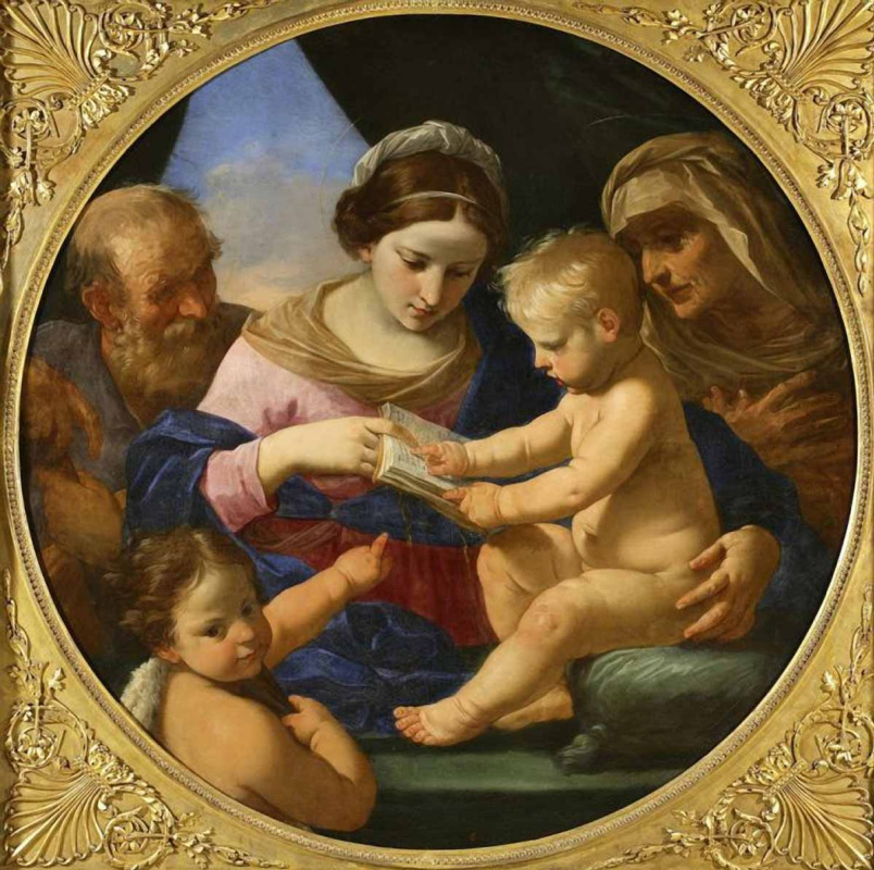 Симоне Кантарини. Святое семейство с маленьким Иоанном Крестителем и святой Елизаветой