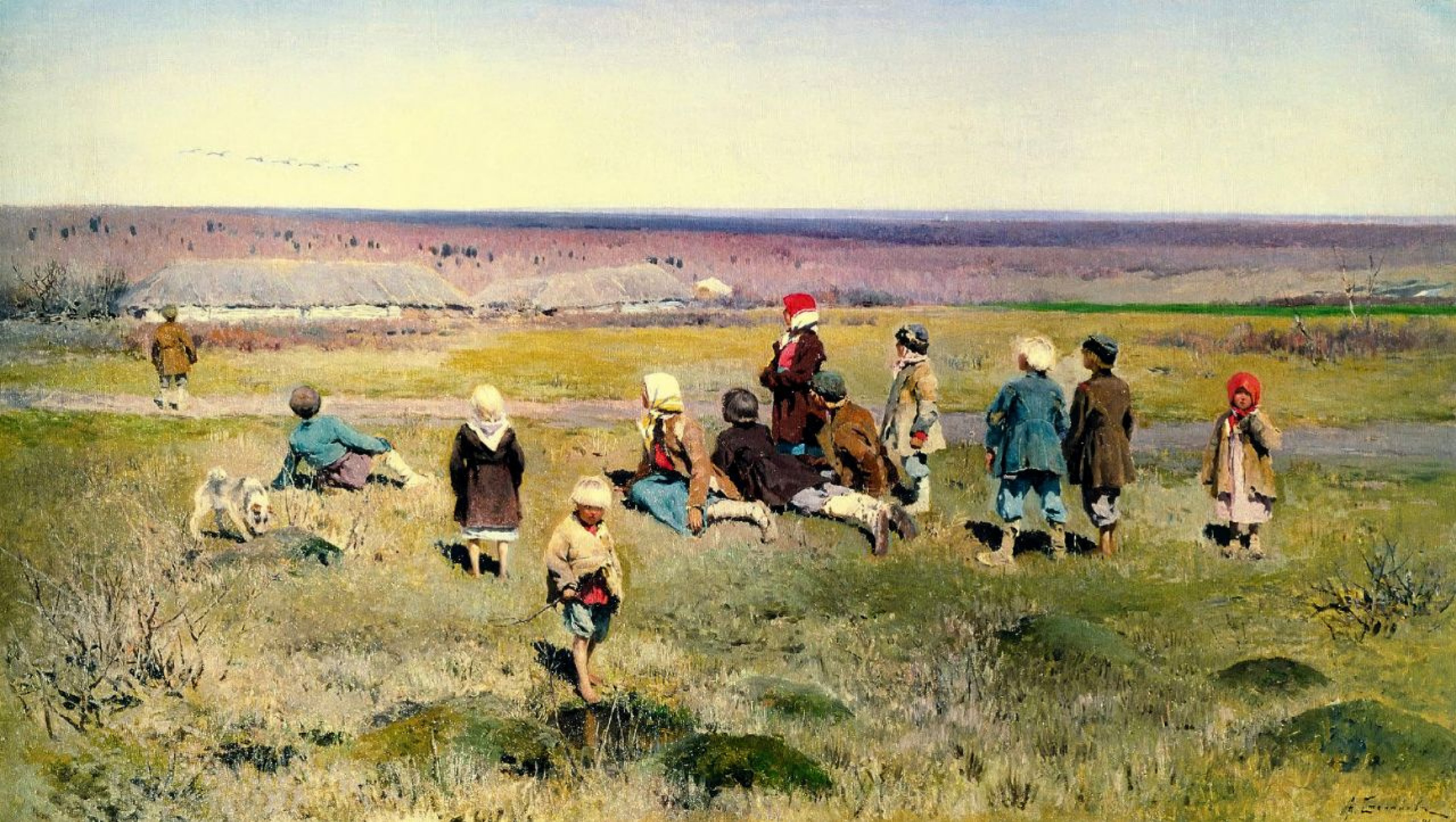 Алексей Степанович Степанов - Журавли летят, 1891, 620×110 см: Описание  произведения | Артхив