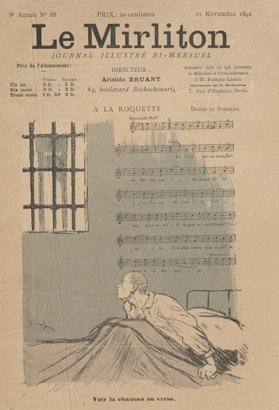 Теофиль-Александр Стейнлен. Иллюстрация для журнала "Мирлитон" № 88, 15 ноября 1892 года