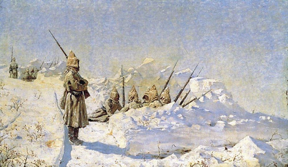 Василий Васильевич Верещагин. Снежные траншеи (Русские позиции на Шипкинском перевале)