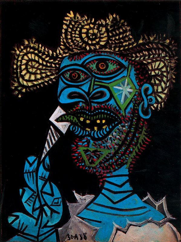 Пабло Пикассо. Мужчина в соломенной шляпе с мороженым