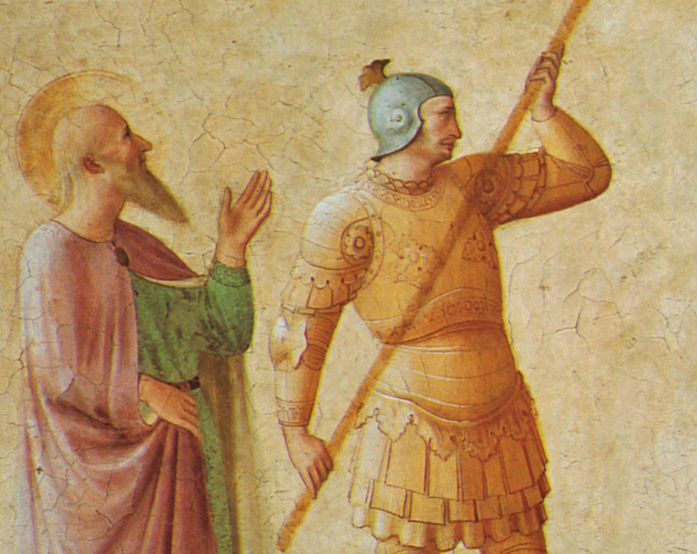 Распятие. Удар копьем. Фреска монастыря Сан Марко, Флоренция