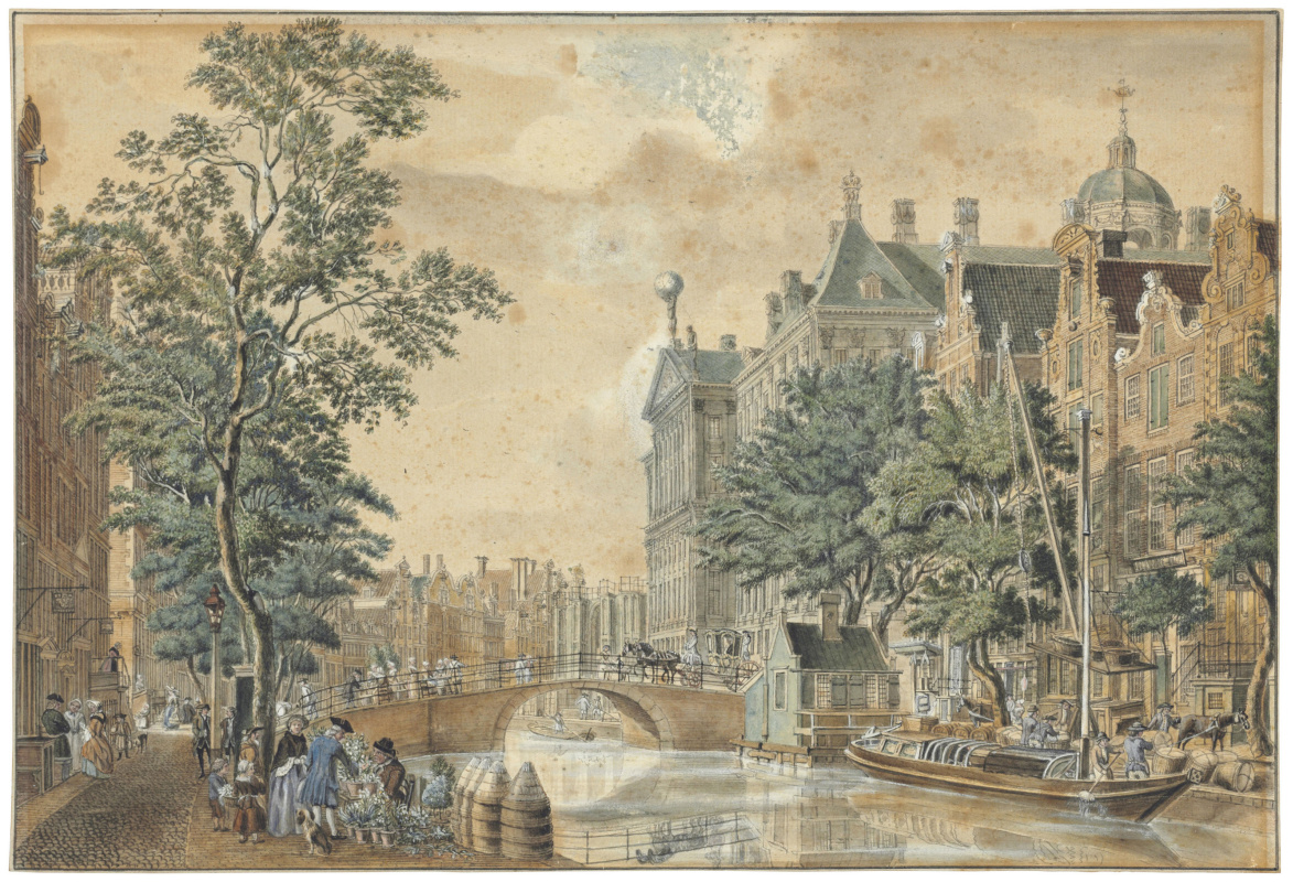 Ян де Бейер. Городской пейзаж Амстердама с видом на Королевский дворец