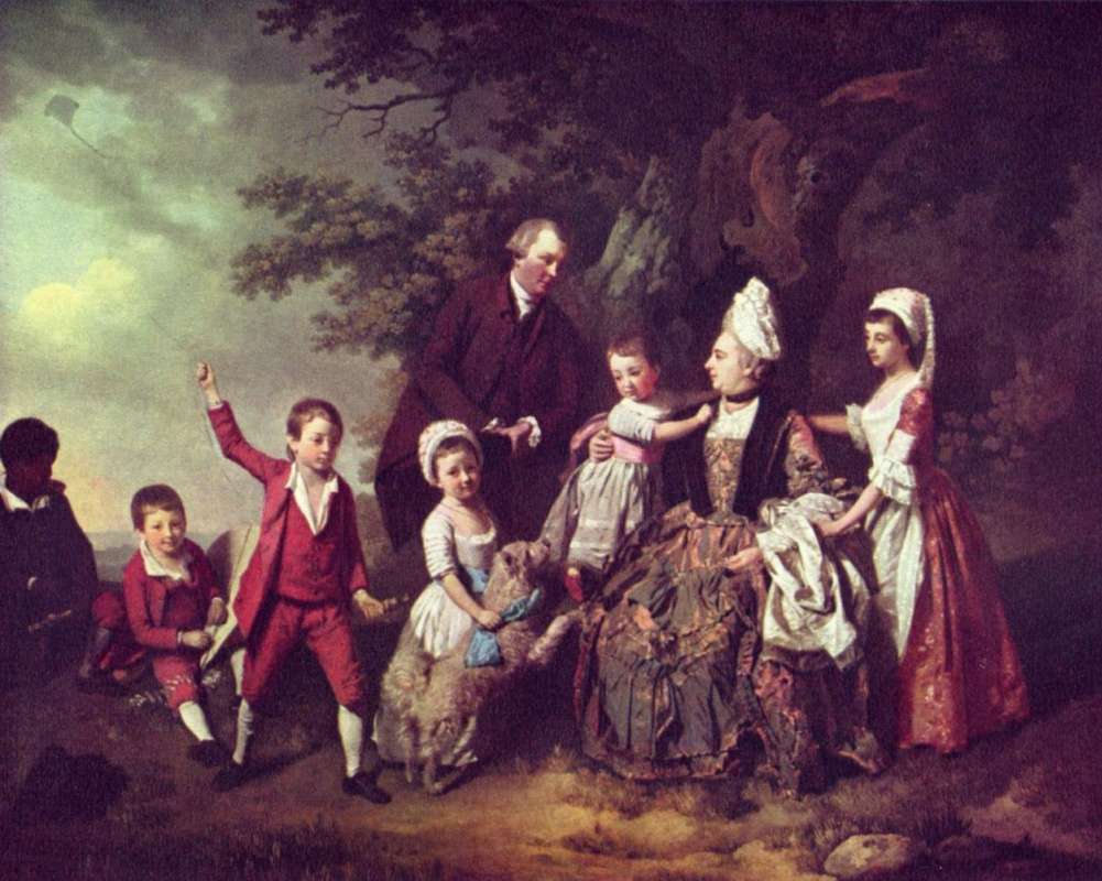 Иоганн Цоффани. Семейный портрет на фоне пейзажа