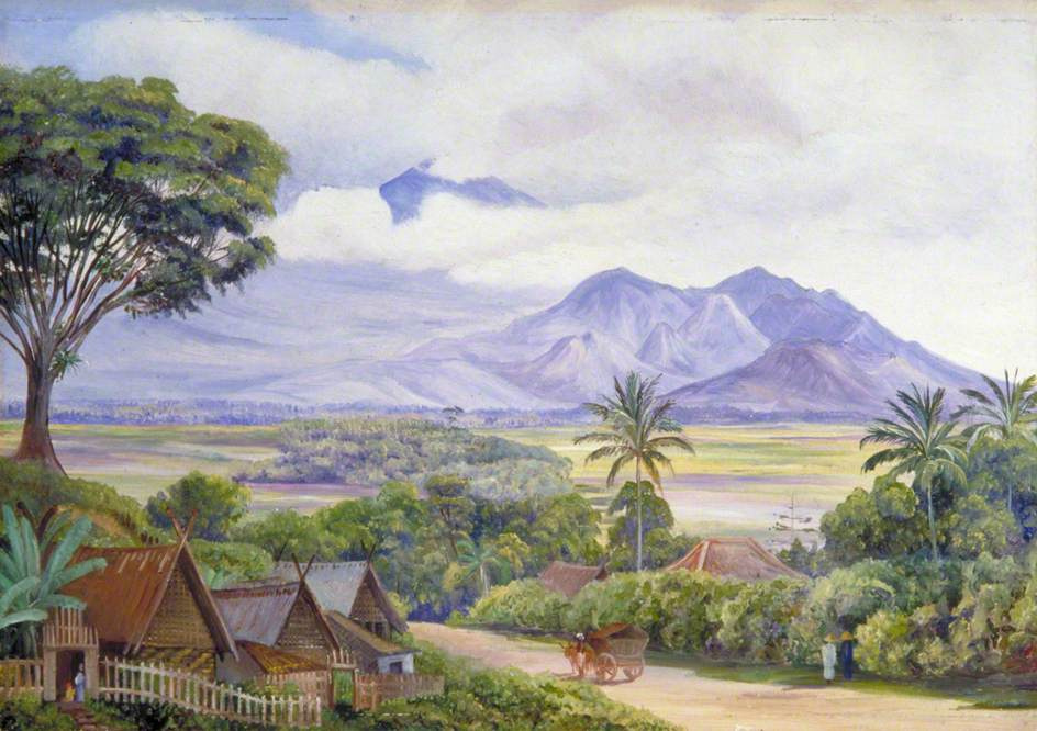 Марианна Норт. Вид на горы из Маланга, Ява