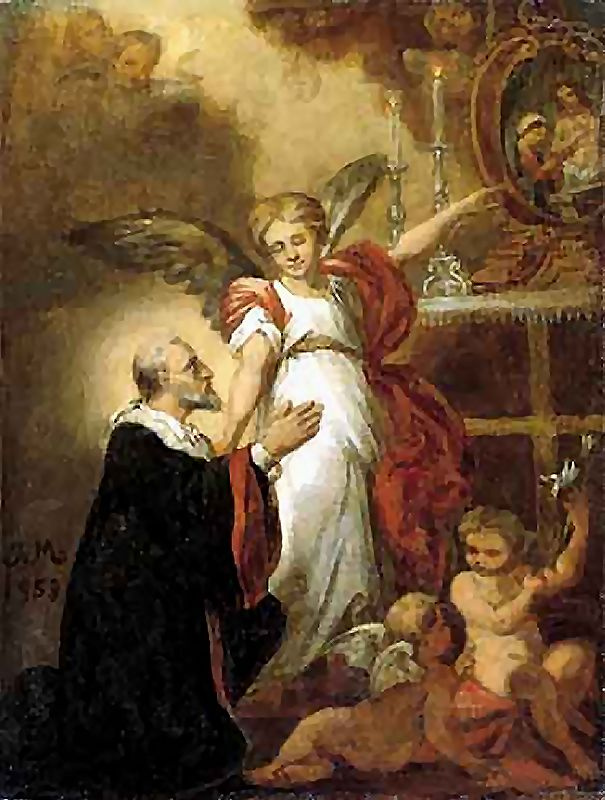 Ян Матейко. Святой Ян из Кента с ангелом у алтаря
