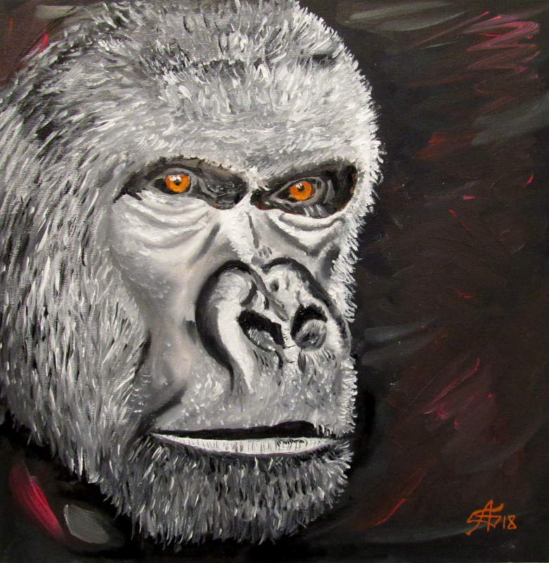 Арташес Бадалян. Портрет гориллы – картон-м -   30х30