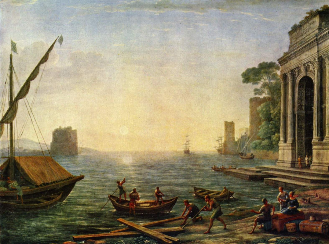 Клод Лоррен. Морская гавань при восходе солнца
