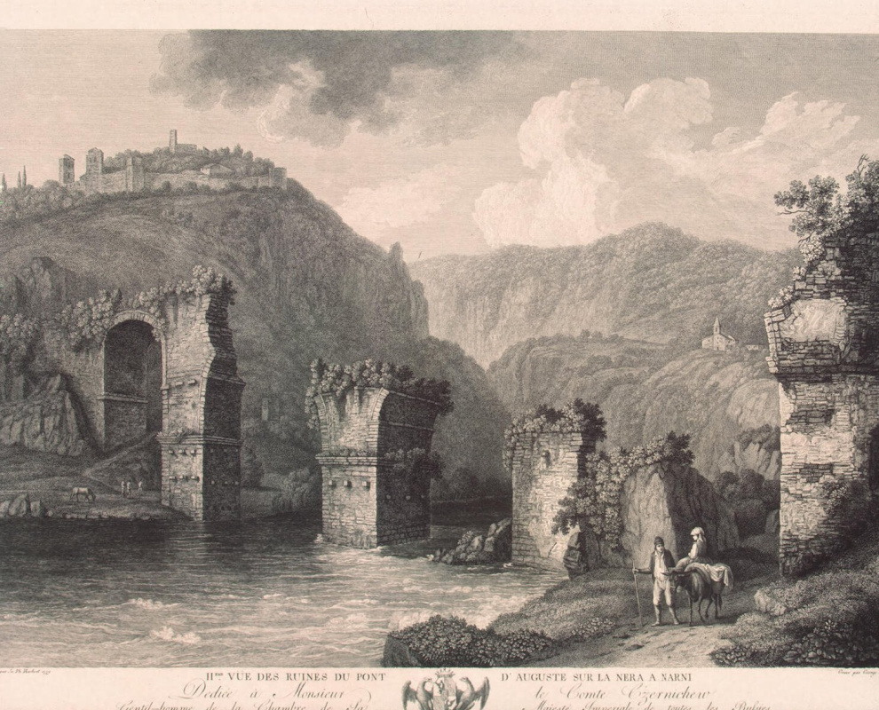 Георг Абрахам Хаккерт. Второй вид руин моста Августа в Нарни