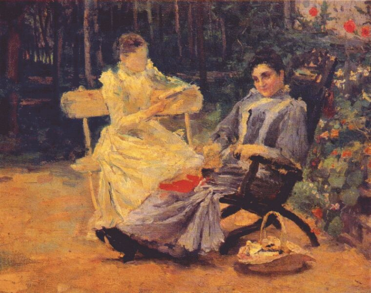 Леонид Осипович Пастернак. Две женщины в саду под Одессой