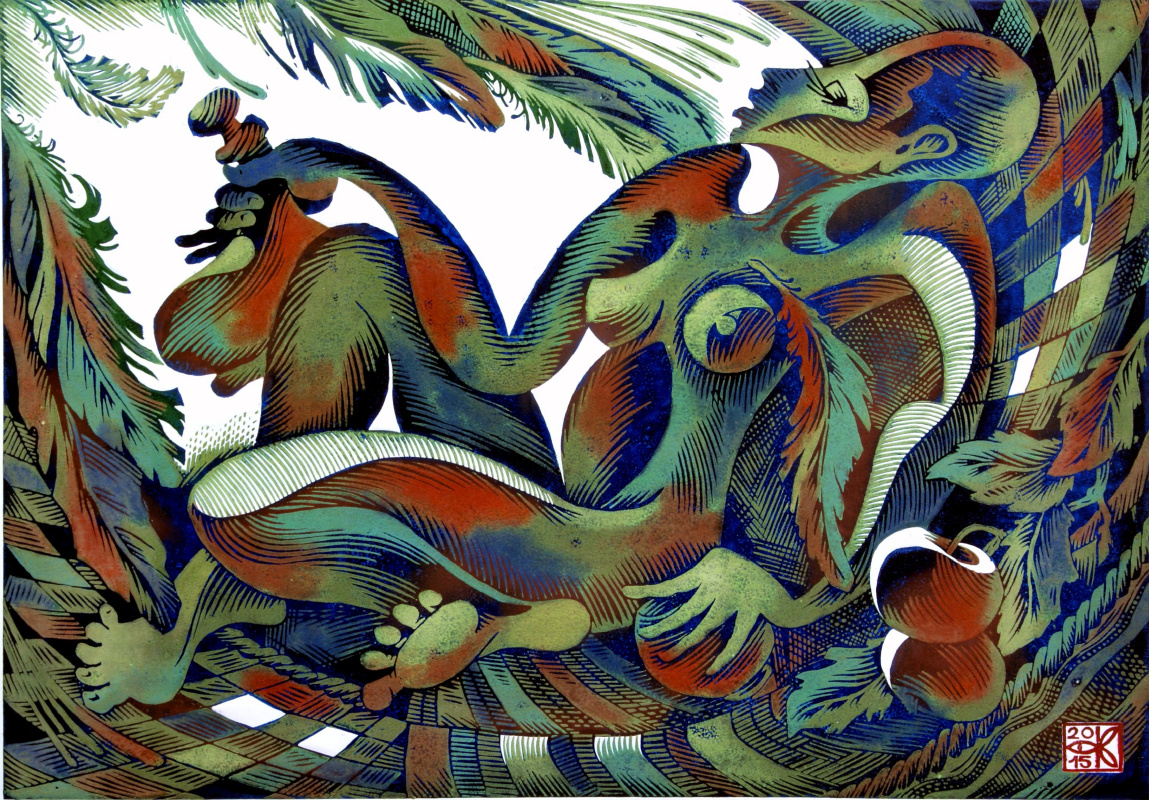 Владимир Катаев. «Аромат вечернего вина-2», Х3/М, А/Р, 45 Х 65 см, 2015 год