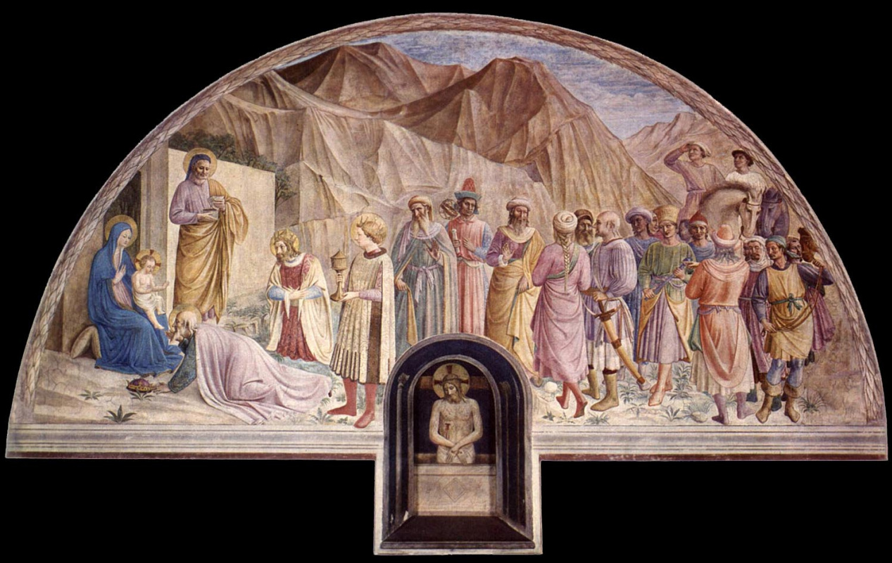 Фра Беато Анджелико. Поклонение волхвов. Фреска монастыря Сан Марко, Флоренция