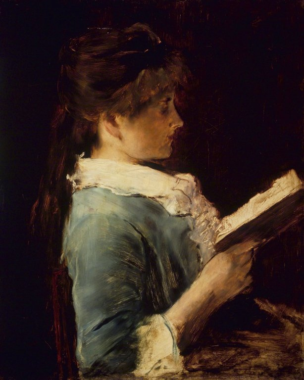 Михай Либ Мункачи. Девушка с книгой. Эскиз для картины "Потерянный рай"