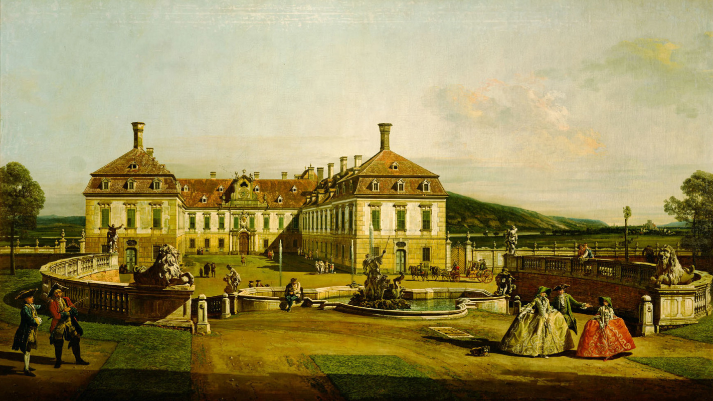 Джованни Антонио Каналь (Каналетто). Вид дворца с парадным двором в Вене