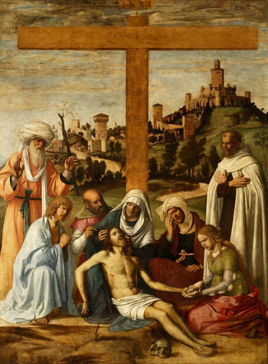 Джованни Баттиста Чима да Конельяно. Оплакивание Христа с монахом-кармелитом