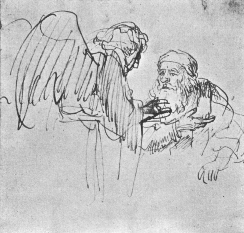 Рембрандт Харменс ван Рейн. Ангел разговаривает с Авраамом