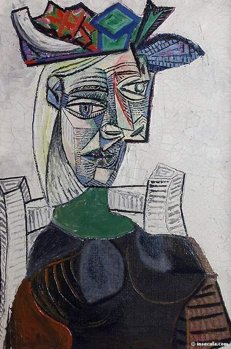 Пабло Пикассо. Женщина в шляпе, сидящая в кресле 3