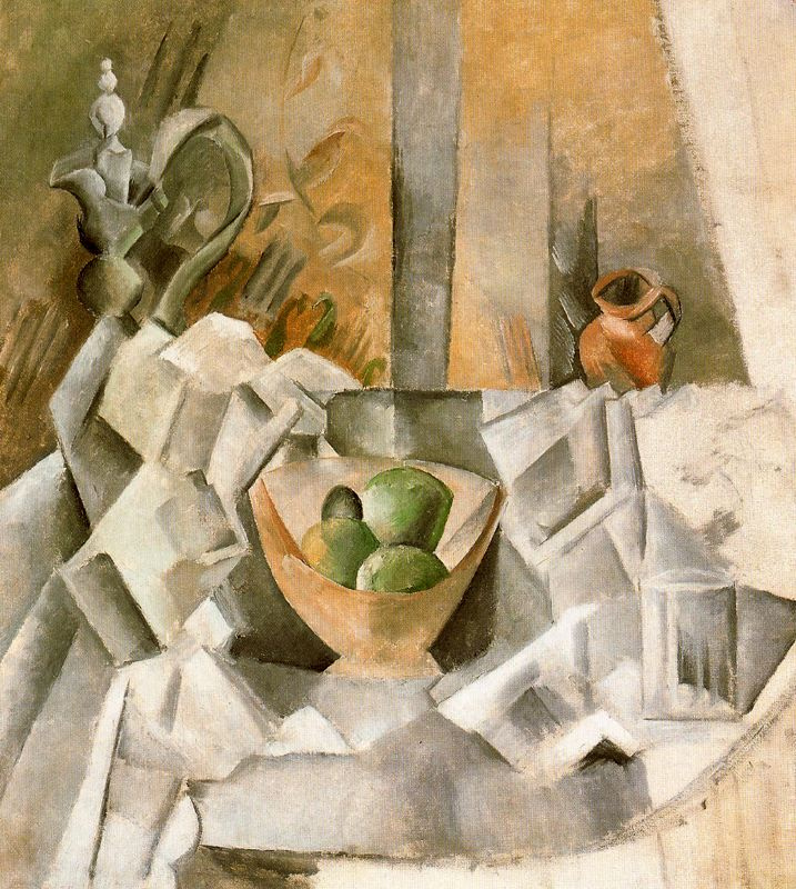 Пабло Пикассо. Графин, горшок и чаша с фруктами