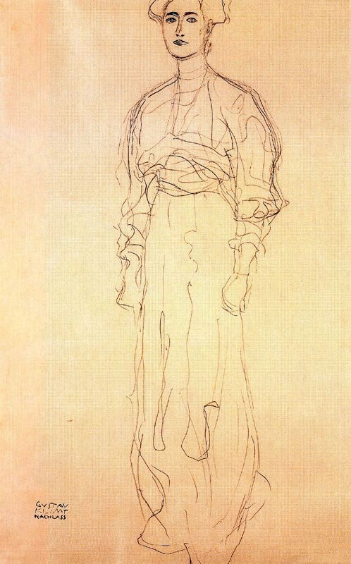 Густав Климт. Стоящая женщина (Эскиз для портрета Маргарет Стонборо-Виттгенштейн)