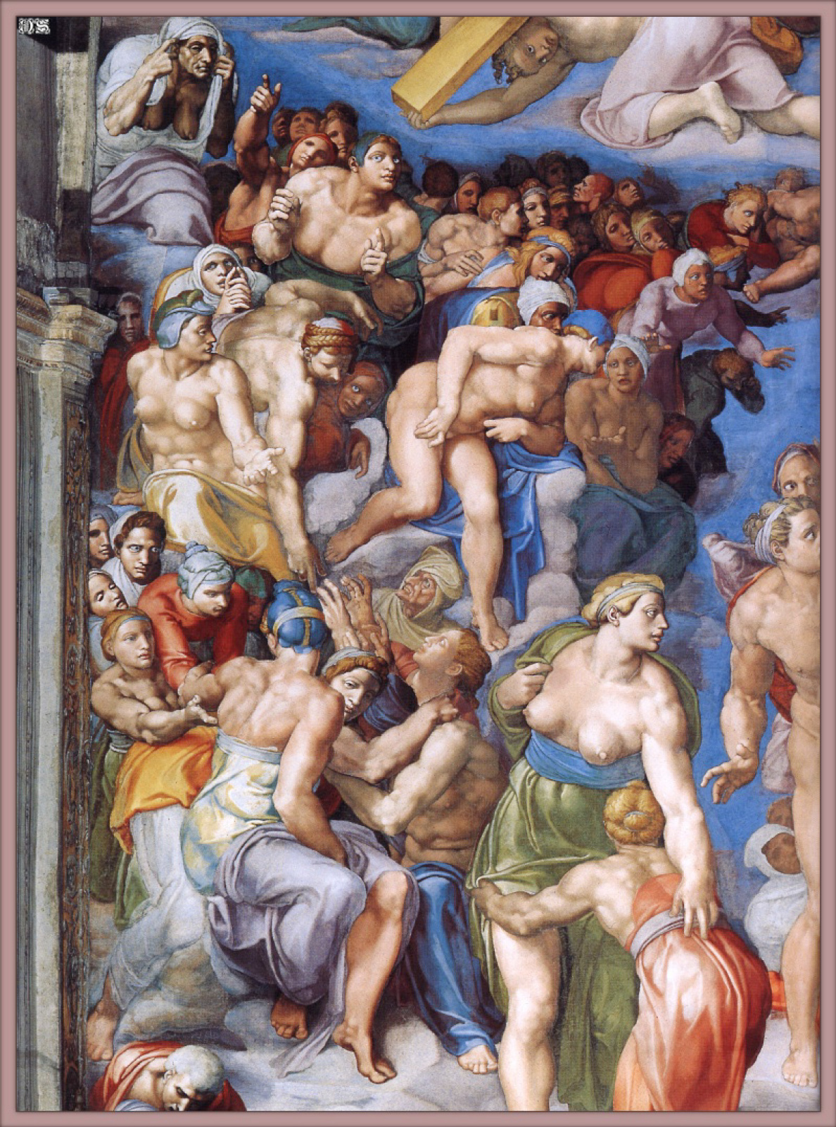 Микеланджело Буонарроти. Страшный суд. Второе кольцо персонажей. Левая сторона