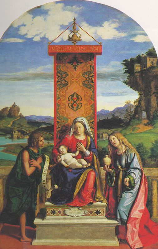 Джованни Баттиста Чима да Конельяно. Мадонна и младенец с Св. Иоанном-Крестителем и Мария Магдалина