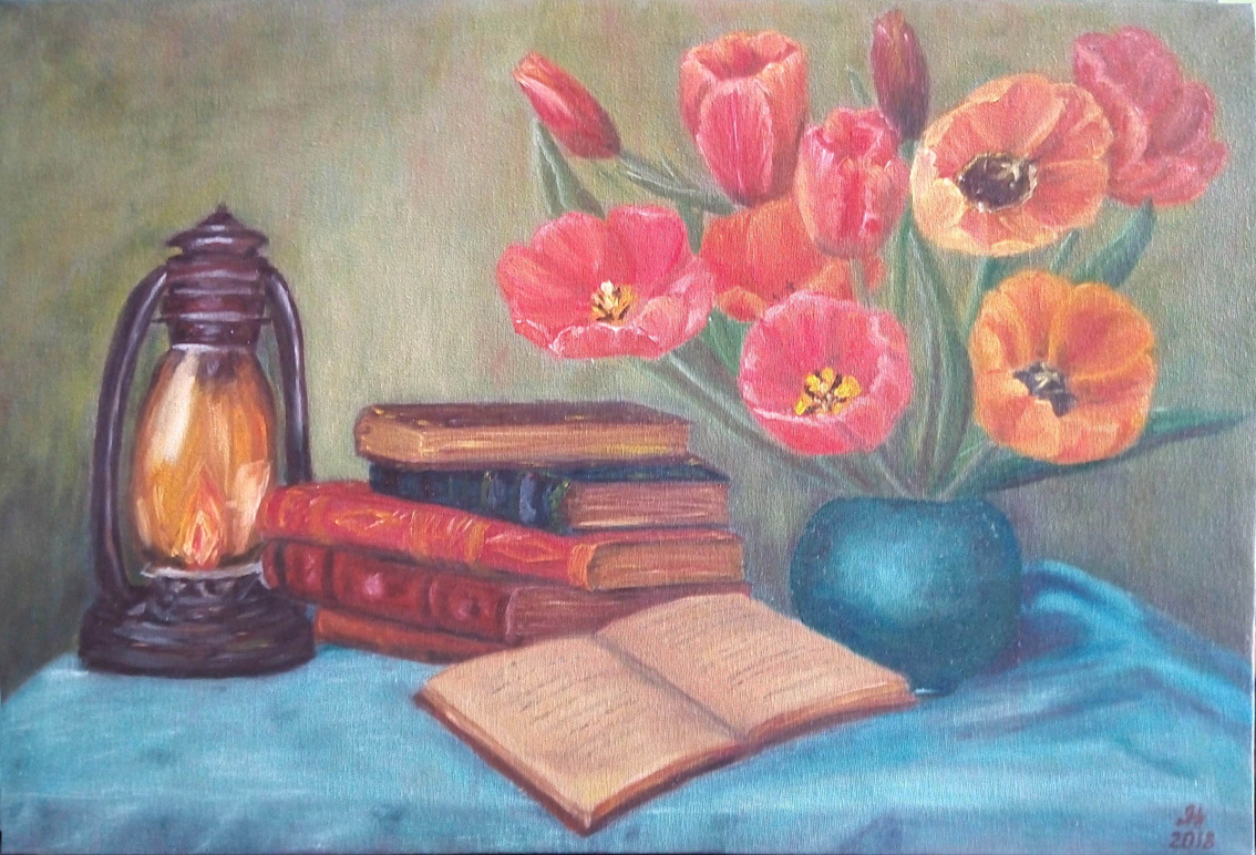 Nataly Yakubovskaya. Натюрморт с тюльпанами
