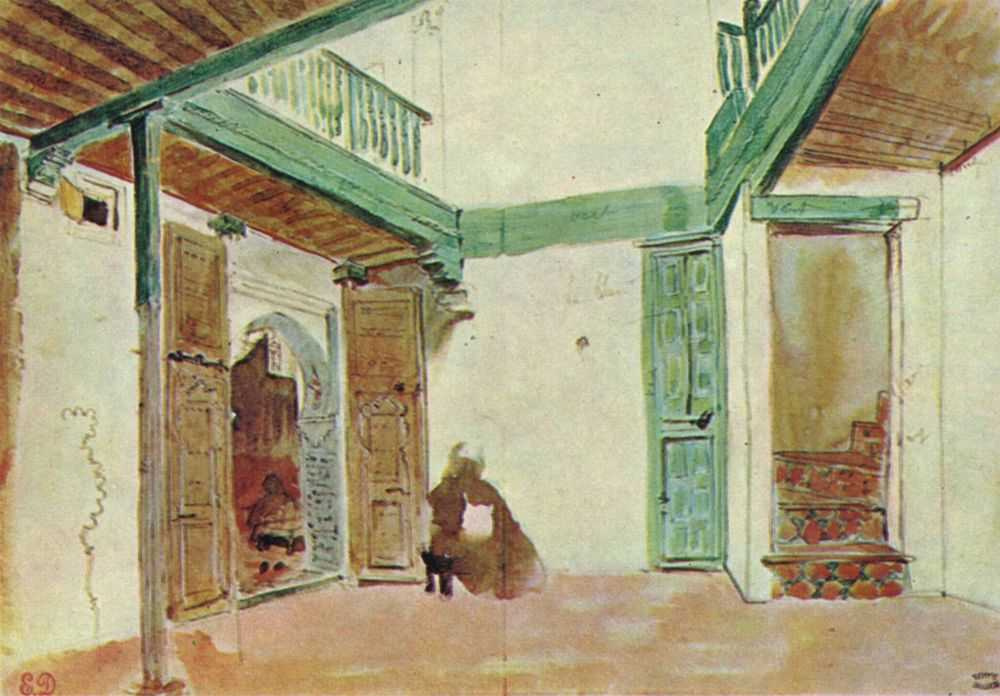 Эжен Делакруа. Внутренний двор марокканского дома