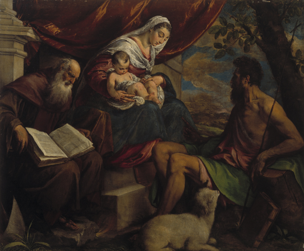 Якопо да Понте Бассано. Богородица с Младенцем, Иоанном Крестителем и святым Антонием