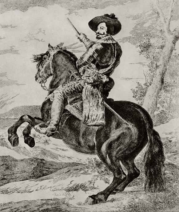 Франсиско Гойя. Конный портрет графа Оливареса, с картины Веласкеса
