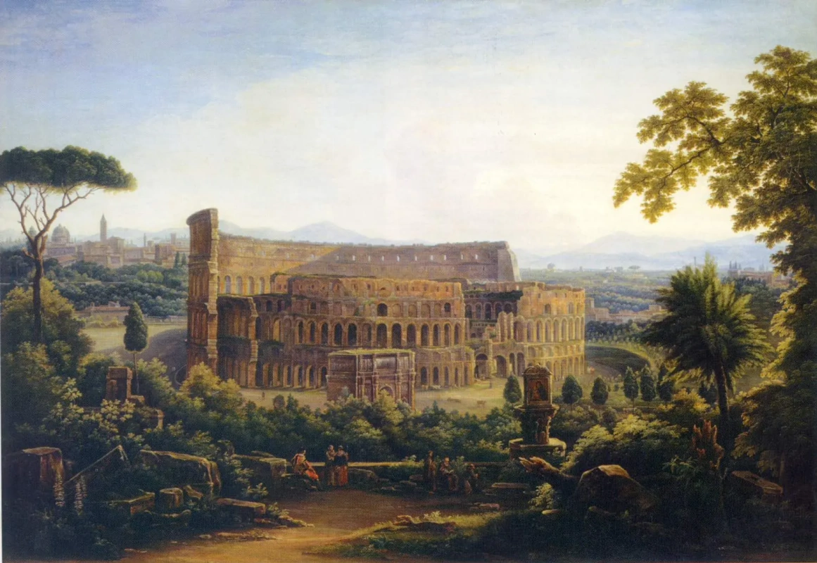 Italian landscapes - Fyodor Mateveev, The view of Rome. Coliseum, 1816, State Tretyakov Gallery, Moscow, Russia. 