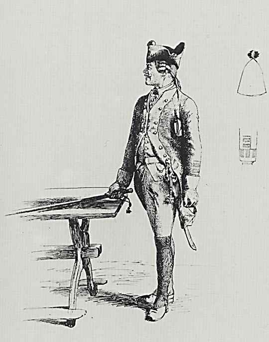 Адольф фон Менцель. Унтер-офицер, стучащий по столу тростью
