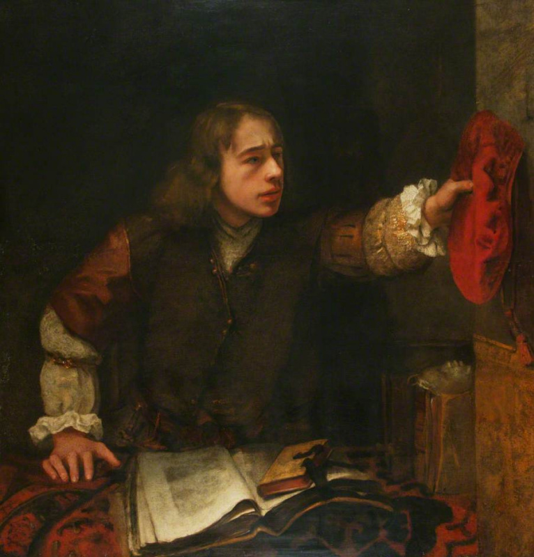 Самюэл ван Хогстратен. Мужчина с красным беретом в руке (по Рембрандту)