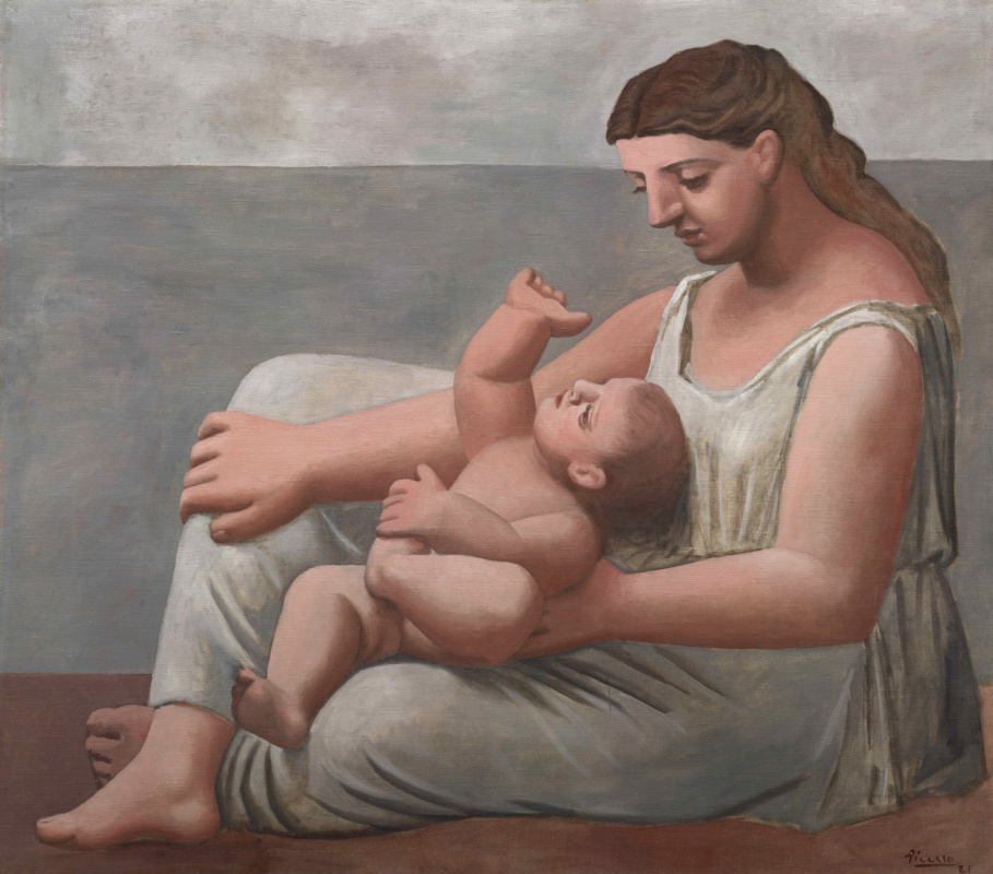 Пабло Пикассо. Мать и дитя на берегу моря
