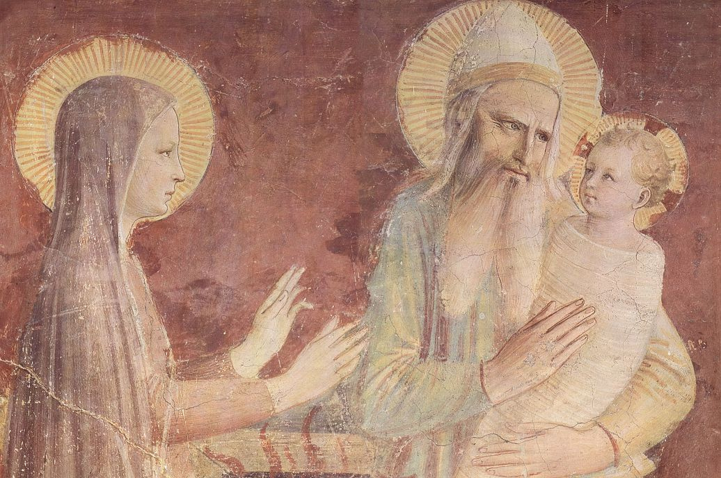 Фра Беато Анджелико. Принесение во храм, фрагмент. Фреска монастыря Сан Марко, Флоренция
