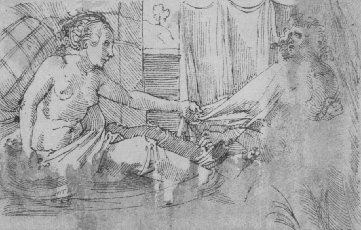 Ханс Бальдунг. Иосиф и жена Потифара. Молитвенник императора Максимилиана I