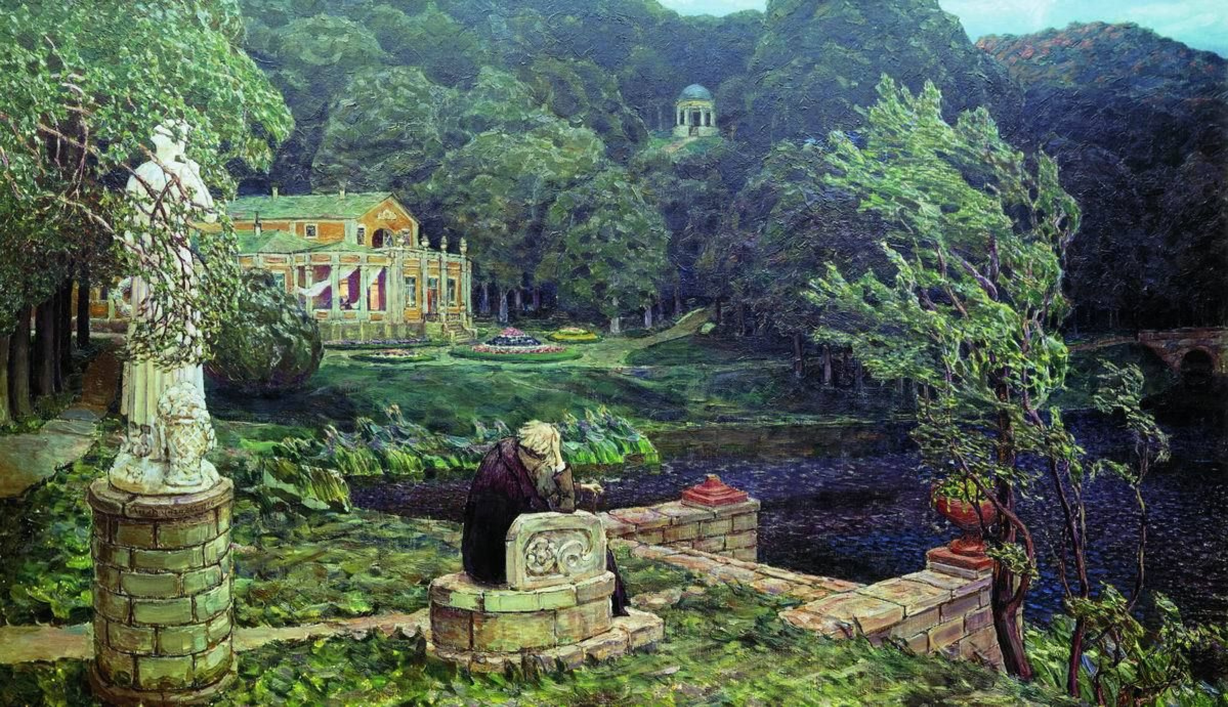 Аполлинарий Михайлович Васнецов - Шум старого парка (Все в прошлом), 1926,  176×106 см: Описание произведения | Артхив