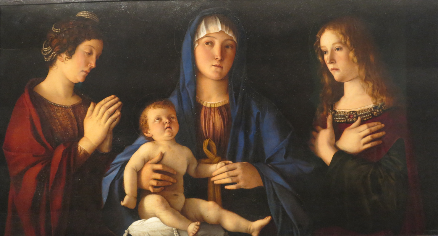 Дева с младенцем, святой Екатериной и Марией Магдалиной. Фрагмент. Святая Екатерина Александрийская