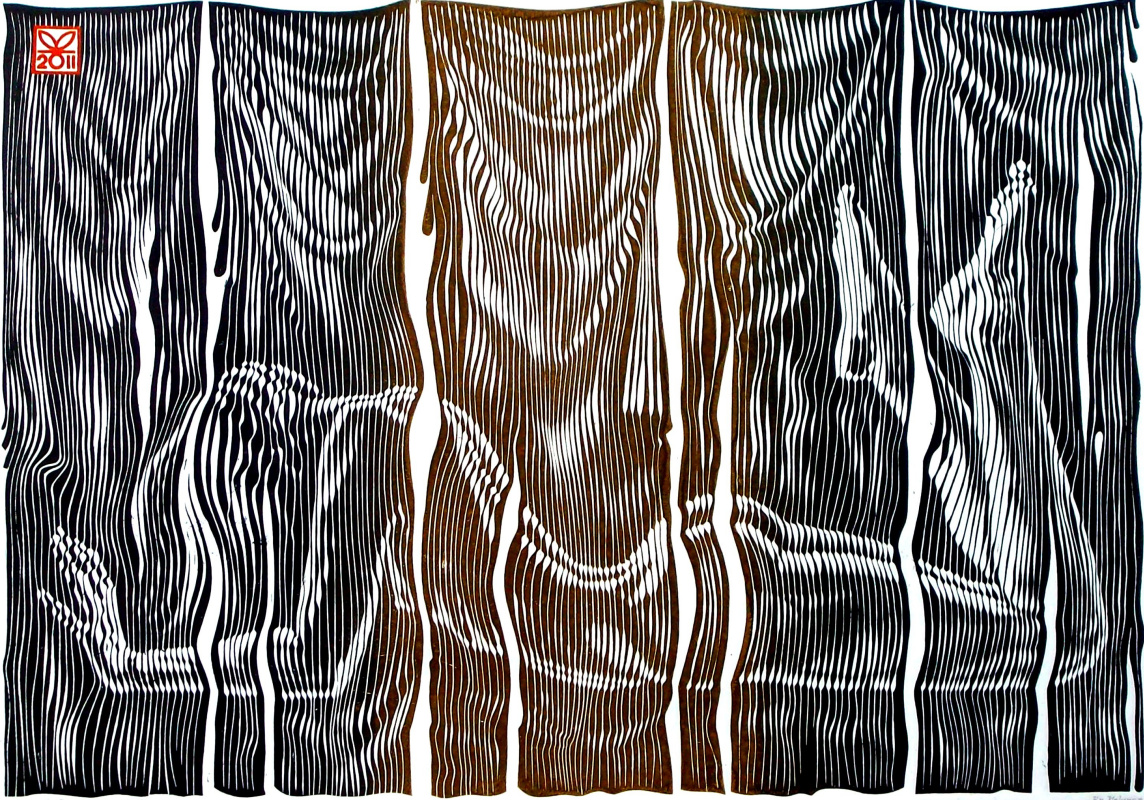 Владимир Катаев. «Завесь-5», 45 х 66, гравюра на линолеуме, 2011год