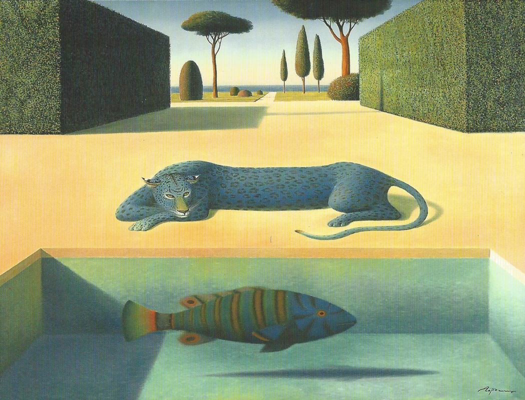 Evgeni (Евгений) Яковлевич Gordiets (Гордиец). Blue Leopard and Fish