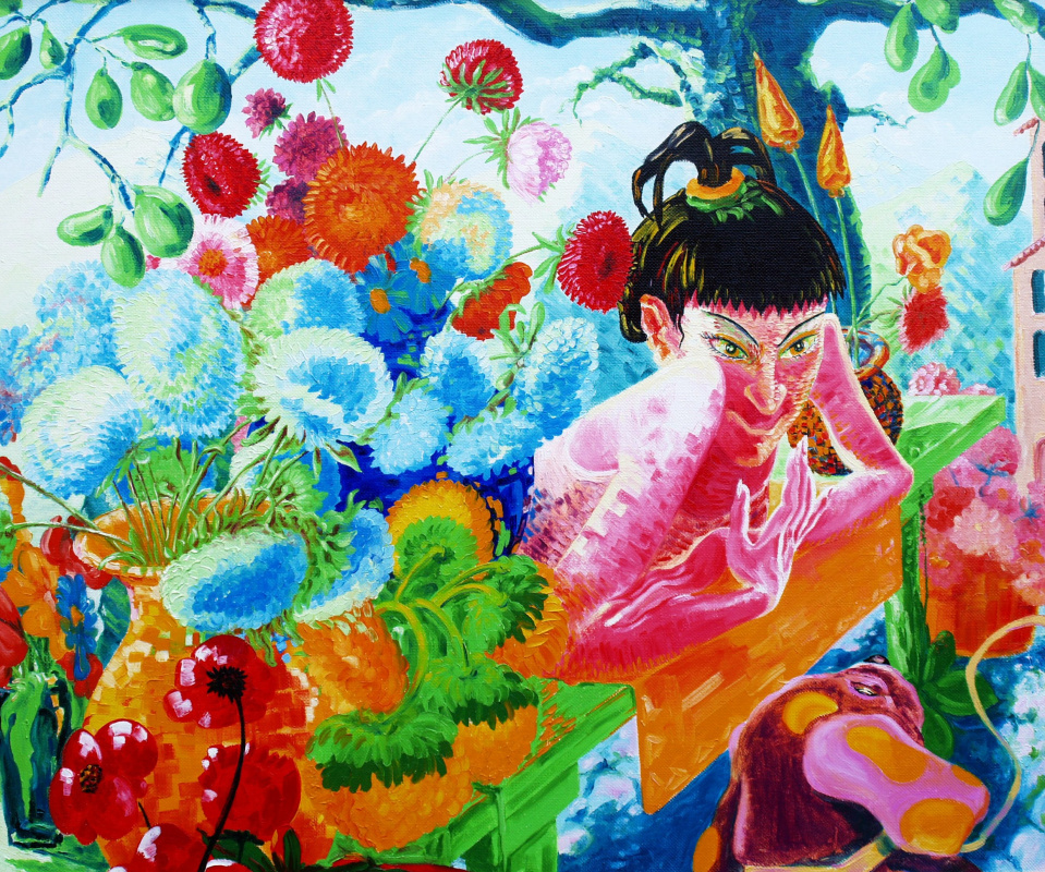 Кандинский-ДАЕ. Flower girl. Canvas, oil, 100х120, 2005