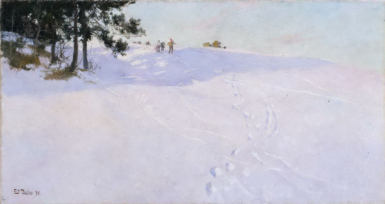 Фриц Таулов. Лыжники на вершине снежной горы