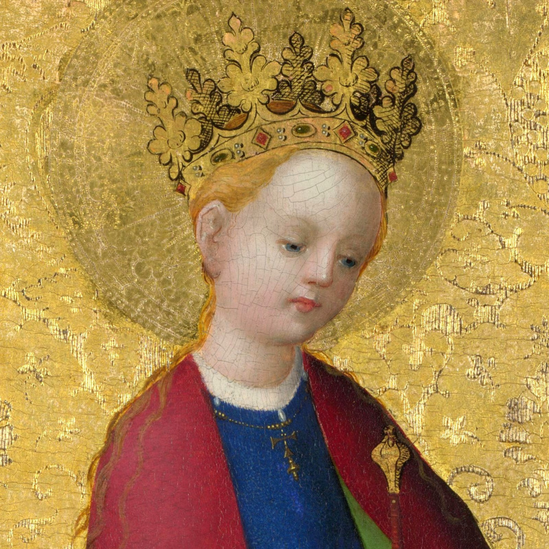 Стефан Лохнер. Св.Матфей, Св.Екатерина и св.Иоанн Богослов Около 1450  деталь