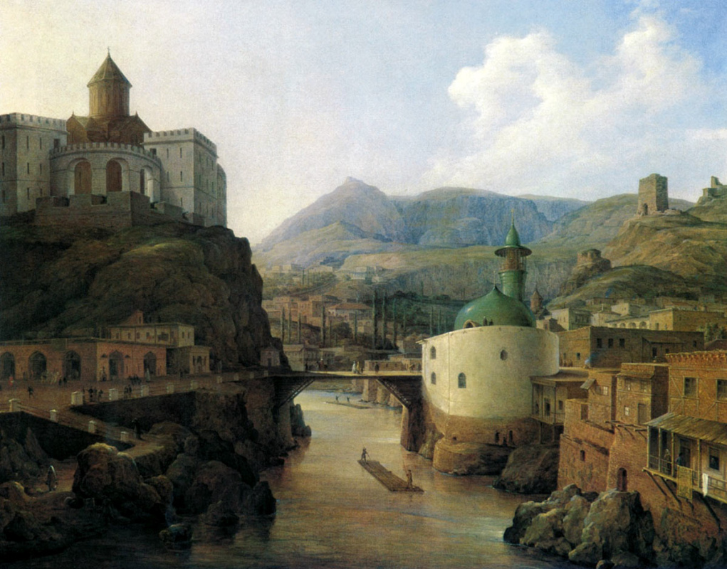 Никанор Григорьевич Чернецов. Метехский замок и татарская мечеть в Тифлисе. 1831