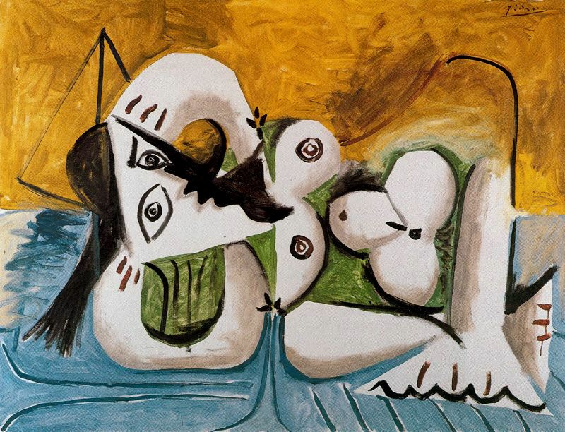Пабло Пикассо. Лежащая обнаженная на синем диване